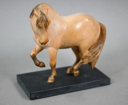 Ann Baxter (Yorkshire), carved wood figure of a Suffolk Punch (working horse), signed and dated (