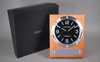 WITHDRAWN A Panerai Luminor (Italy) wall clock, wood/steel with quartz movement, no OP6677