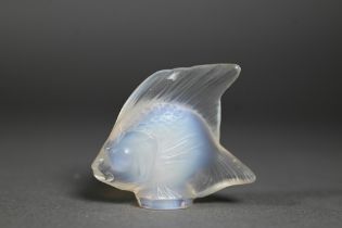A Lalique opalescent glass fish, 4.6 cm high, impressed 'Lalique' and etched script 'France'