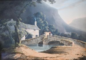 Thomas Walmsley (1763-1806) - Irish landscape featuring stone bridge, watercolour, 24.5 x 35 cm