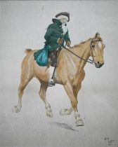 Cecil Aldin (1870-1935) - Figure on horseback, watercolour, signed and dated 1901 lower right, 39
