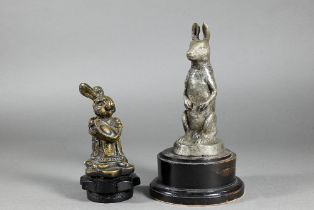 A vintage 'rabbit standing up' car mascot, 13.5 cm high to/w a 'Flopsy Bunny' (Beatrix Potter)