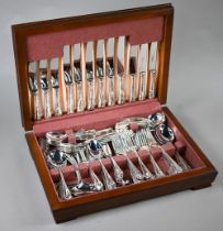 A quantity of Dubarry pattern epns flatware and cutlery, in a canteen