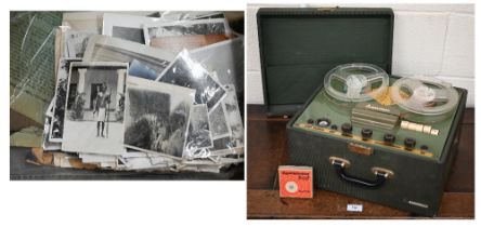 A quantity of vintage family photographs to/w a 1950s/60s E.A.P. Ltd. 'Elizabethan' reel to reel