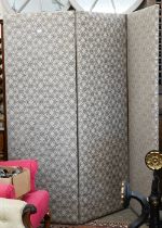 A Marks and Spencer floral fabric upholstered three panel dress screen, 186 x 60 cm each panel