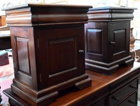 A pair of modern stained hardwood bedside cabinets, 55 x 40 x 66 cm high