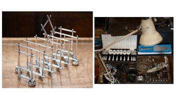 A Mappin & Webb Arts & Crafts ep expanding toast-rack in the manner of Christopher Dresser,