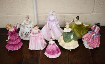 Six Royal Doulton figures - Jennifer HN3447, A Hostess of Williamsburg HN2209, Soirée HN2312, Top o'