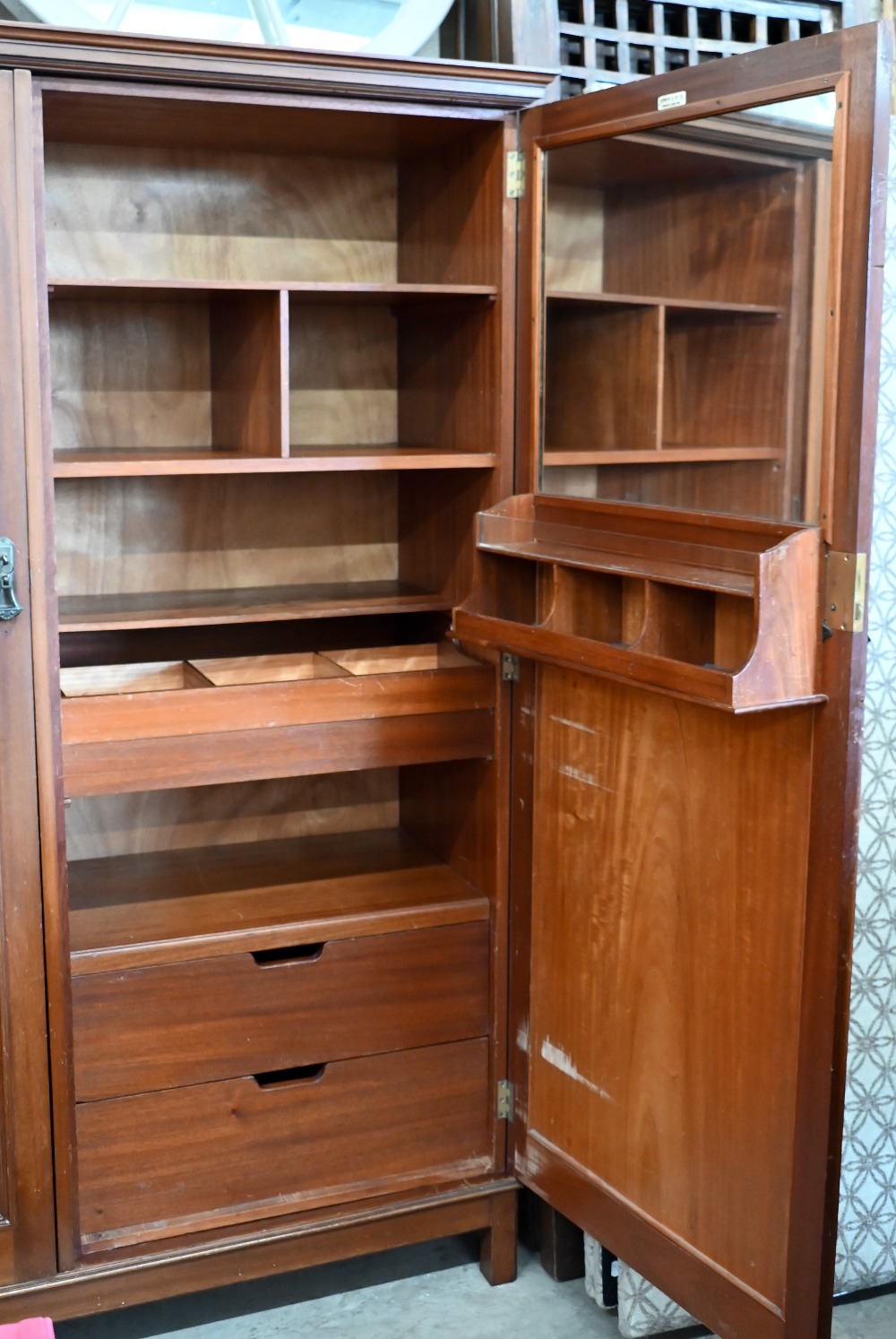 'Sopwith & Co Newcastle upon Tyne' Sheraton revival compactum wardrobe with twin-panelled doors - Image 4 of 7