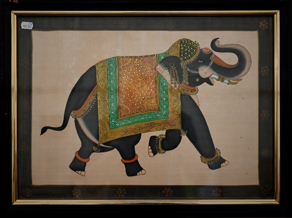 An Indian elephant gouache study, 37 x 52 cm; a 'bee' formed of coloured card, 55 x 55 cm and an - Image 9 of 10