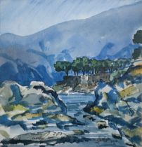 Jeremy Houghton (b 1974) - 'Cadequés, Spain', watercolour, signed lower right and dated 16.7.96', 25