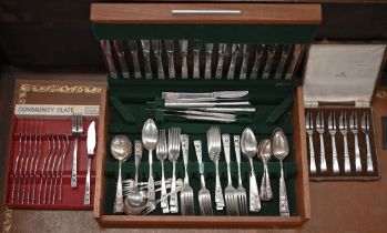 A canteen of Community Plate flatware and cutlery, to/w a boxed set of fish knives and forks to