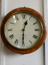 A walnut-cased wall-clock with 29 cm dial and brass bezel