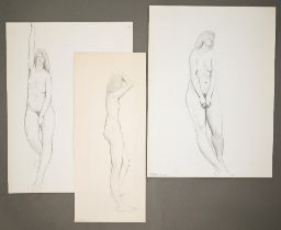 Peter Corlett - Three pencil sketches of a female nude, signed and dated 1979 (folio)