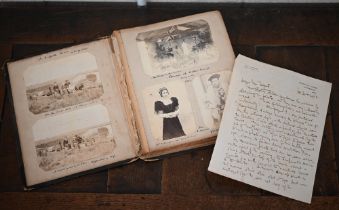 An album of late Victorian family photographs and newspaper cuttings depicting life and events at