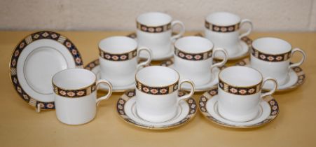 A Royal Crown Derby set of eight 'Kedleston' coffee cans and saucers, 1986