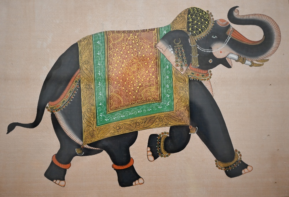 An Indian elephant gouache study, 37 x 52 cm; a 'bee' formed of coloured card, 55 x 55 cm and an - Image 10 of 10