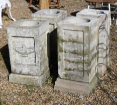 Two differing pairs of classical cast stone plinths (no tops) (4)