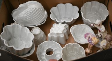 Eleven Shelley ceramic jelly moulds and a similar unmarked example to/w three Royal Worcester