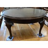 A low circular oak coffee table, 72 cm diam x 38 cm high