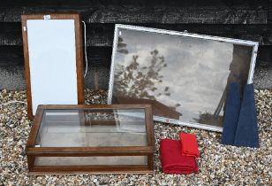 An artist's photographs light-box, two two antique-fair table-top display cases (3)
