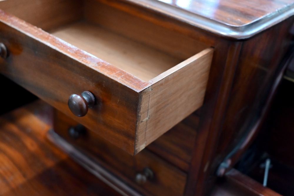 A Victorian mahogany dressing table on spiral fluted supports joined by concaved platform base, - Image 4 of 6