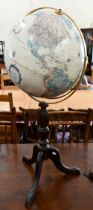 A US 'Replogle Globes Inc' 16 in globe on tripod base