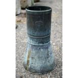 Negretti & Zambra, an Edwardian period patinated copper Snowdon pattern rain gauge, 60 cm h