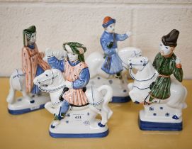 Four Rye Pottery 'Canterbury Tales' figures