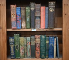 Fourteen various antique volumes with decorative bindings to/w other vols (21)