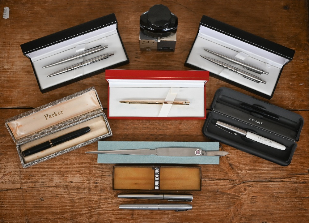 A vintage boxed Parker Victory fountain pen with 14k nib to/w various other boxed pens and pencils - Image 2 of 6