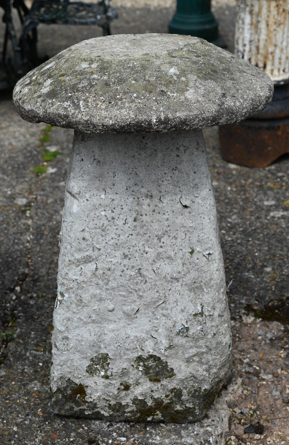 A trio of antique staddle stones and caps (3) - Image 4 of 5