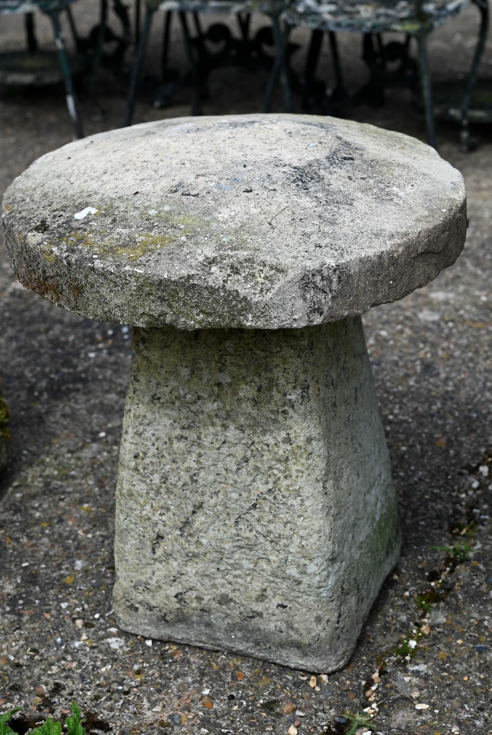 A trio of antique staddle stones and caps (3) - Image 3 of 5