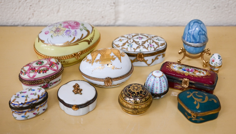 Various Limoges and other ceramic boxes etc