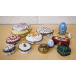 Various Limoges and other ceramic boxes etc