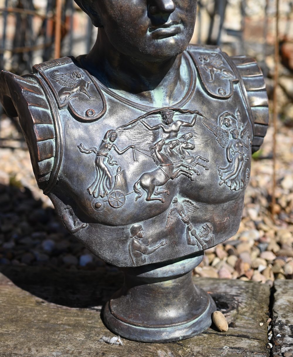 A bronzed cast composite bust of Caesar, 56 cm h - Image 2 of 3
