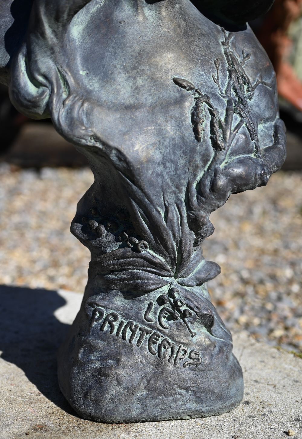 A bronzed cast composite 'Le Printemps' bust of an Arts & Crafts woman, 61 cm h - Image 2 of 2
