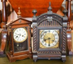 Two early 20th century German twin-train mantel clocks