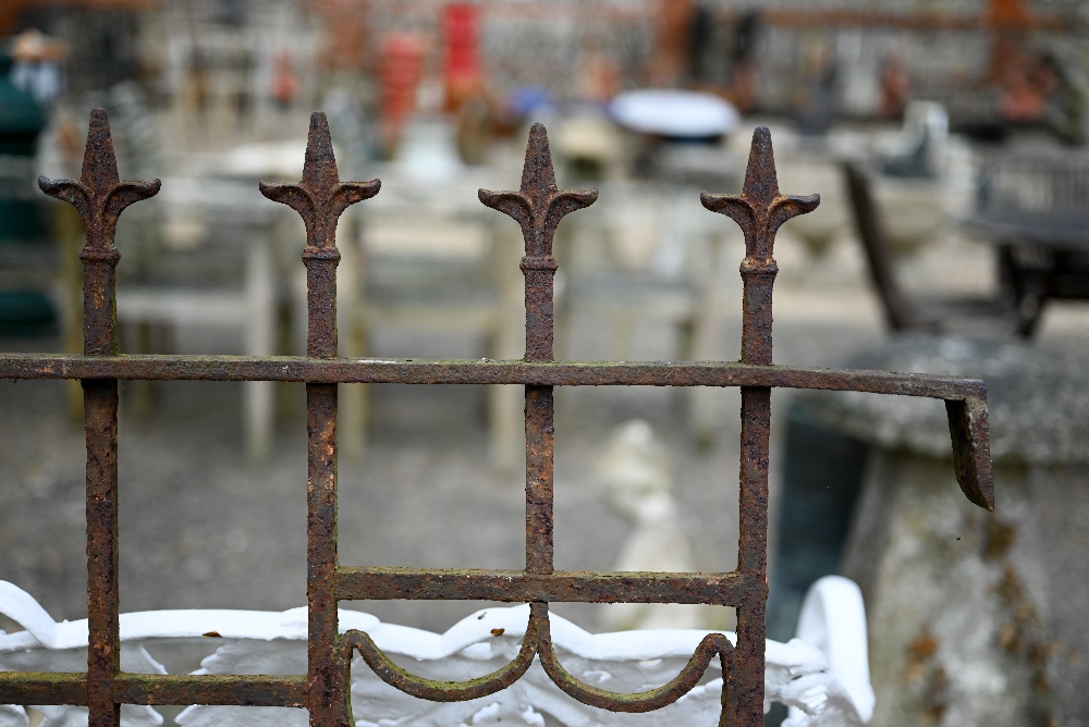 A pair of ornate antique cast iron railing panels, each 86 cm w x 111 cm h (2) - Image 3 of 3