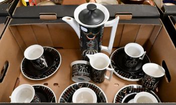 A Portmeirion 'Magic City' design coffee service for six, designed by Susan Williams-Ellis (box) One