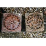Two Victorian terracotta decorative bricks (2)