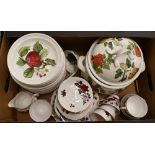 A quantity of Portmeirion 'Pomona' dinner ware, to/w a Colclough rose-printed tea set (box)