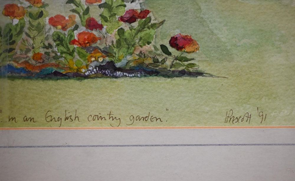 Joyce Percival - Anemonies, gouache, 35 x 24 cm; Prescott - '...in an English country garden', - Image 15 of 22