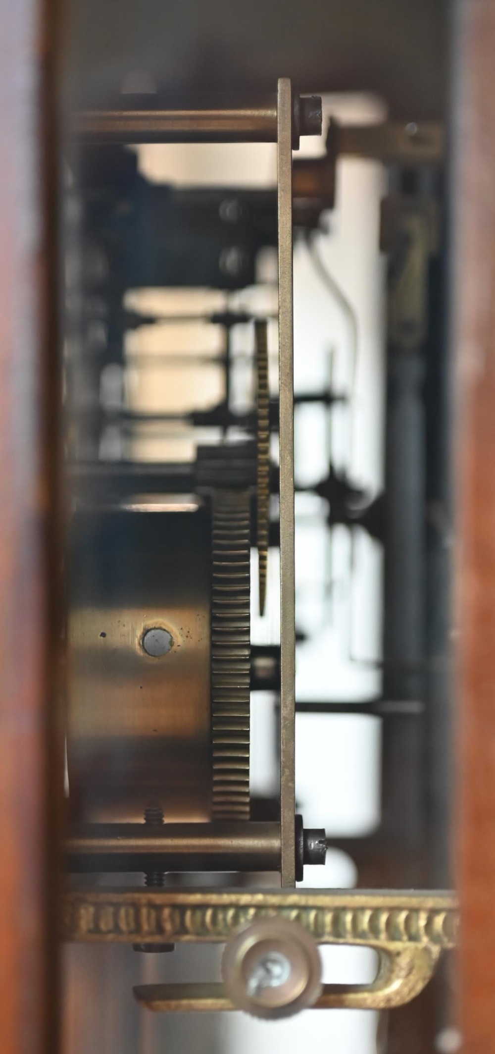 A Vienna-style walnut wall clock striking on a coiled gong with bi-metal compensating pendulum, 84 - Image 5 of 5