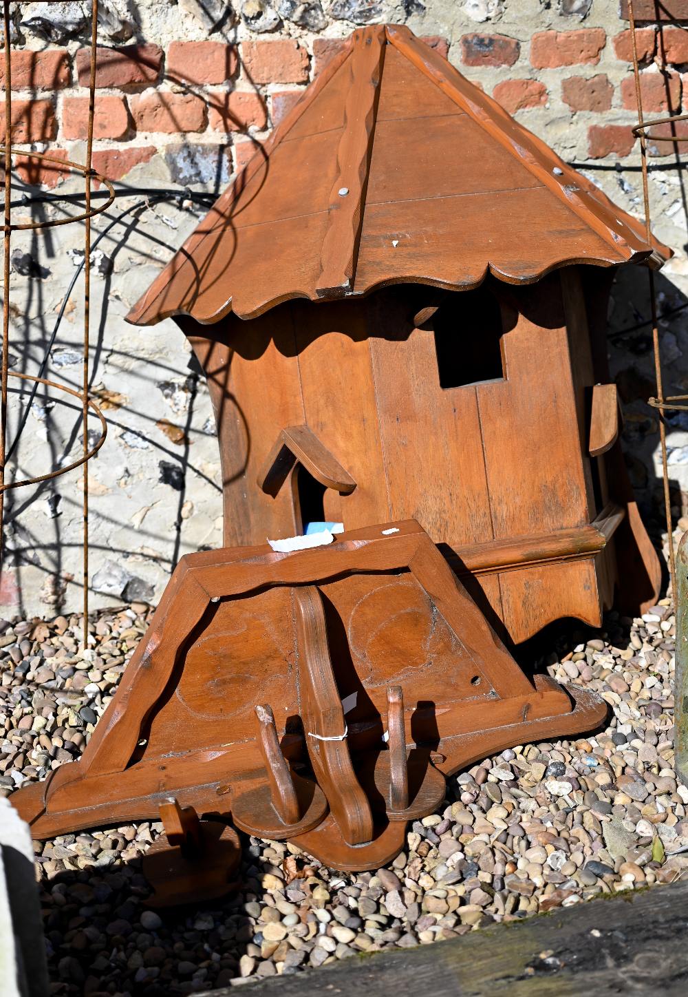 A wall mounted three sided dovecote, c/with mounting platform and brackets