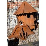 A wall mounted three sided dovecote, c/with mounting platform and brackets