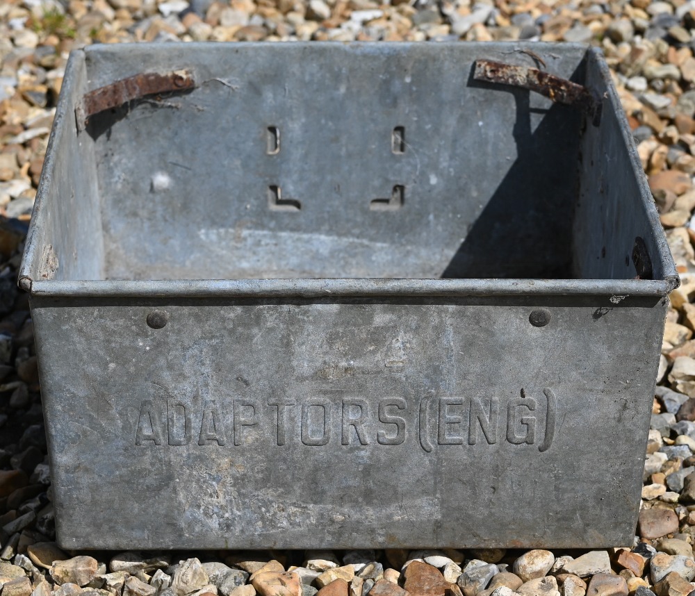 Five Vintage 'W. B. Layman' wooden apple crates, 76 cm w x 45 cm d x 16 cm h to/w three galvanized - Image 6 of 8