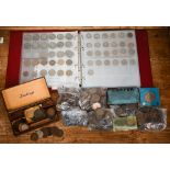 A quantity of coinage - mostly British 20th century, in album and box