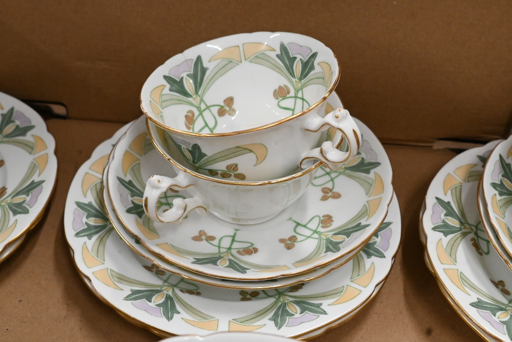 A Foley china Art Nouveau printed part tea service, 37 pieces (box) - Image 2 of 2