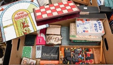 A quantity of World War I and later vintage board games and cards etc (box)